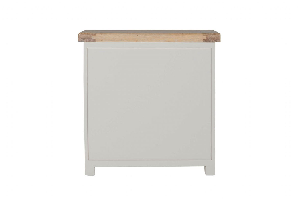 Taupe Wooden 2 Door 2 Drawer Small Sideboard Oak Top