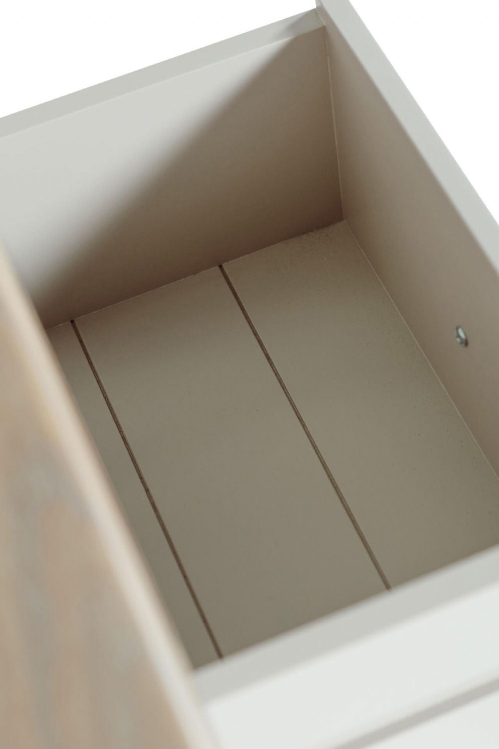 Taupe Wooden 2 Door 2 Drawer Small Sideboard Oak Top