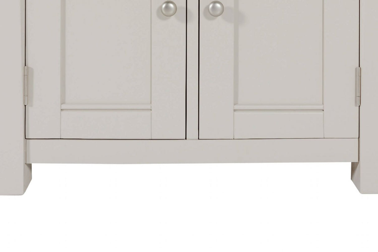 Taupe Wooden 2 Door 2 Drawer Small Sideboard Oak Top