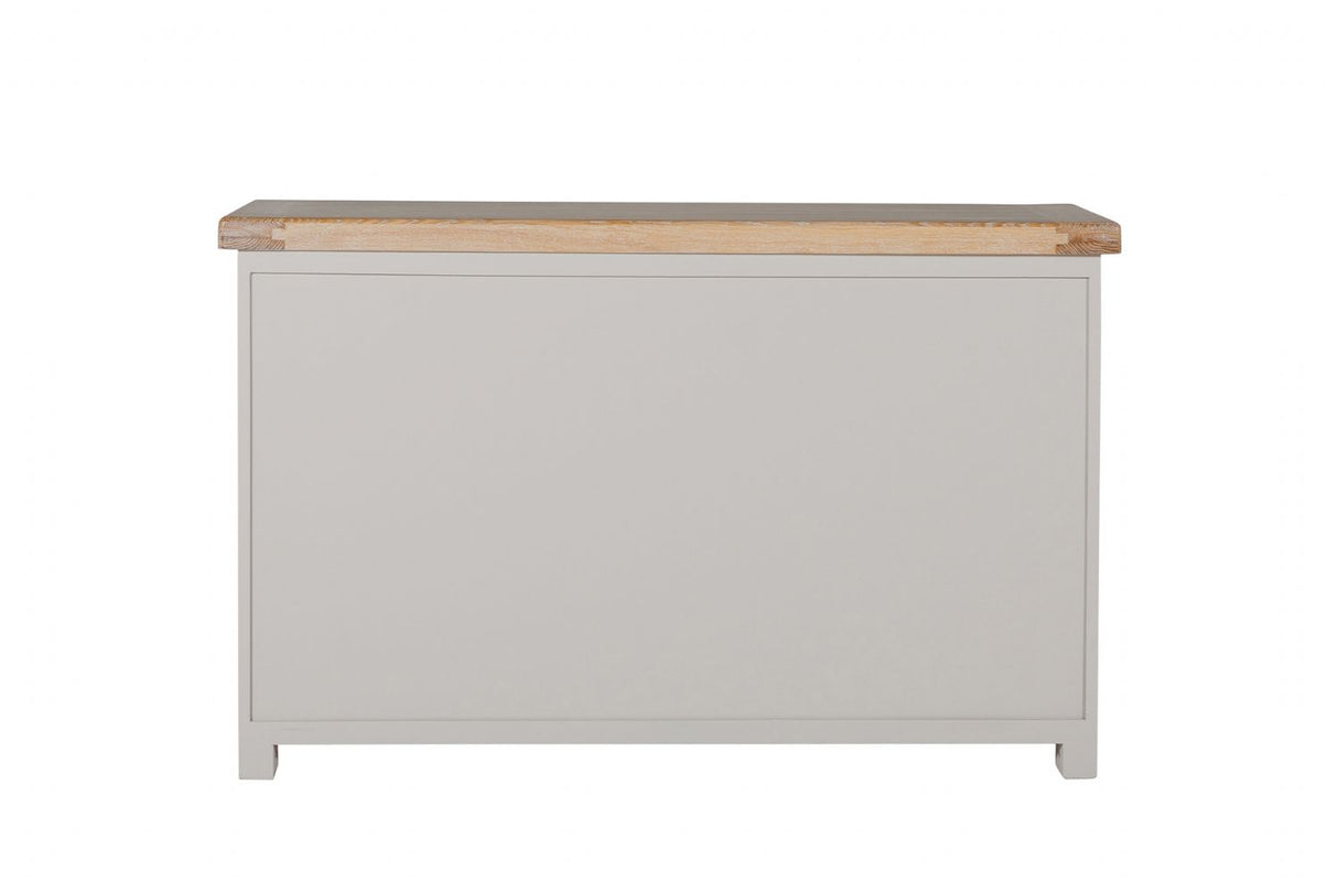 Taupe Dressing Chest of 6 Drawers Oak Top