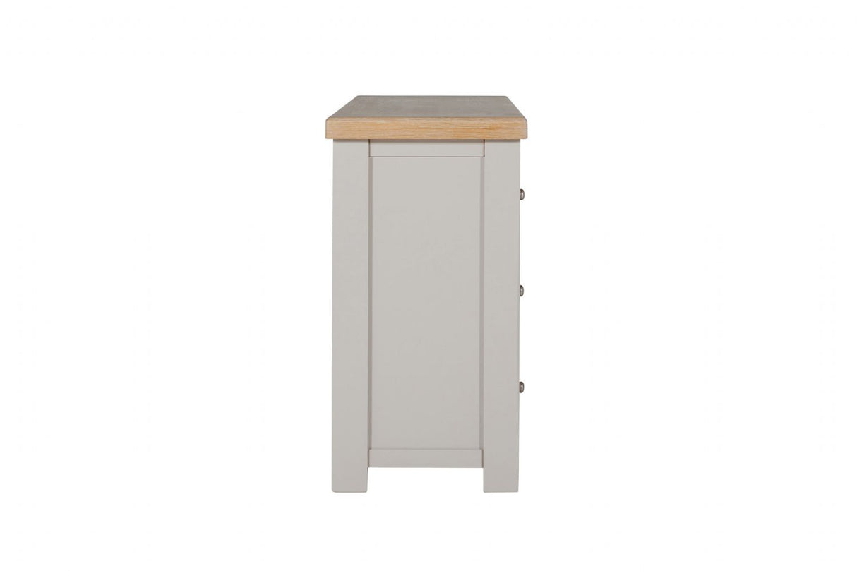 Taupe Dressing Chest of 6 Drawers Oak Top