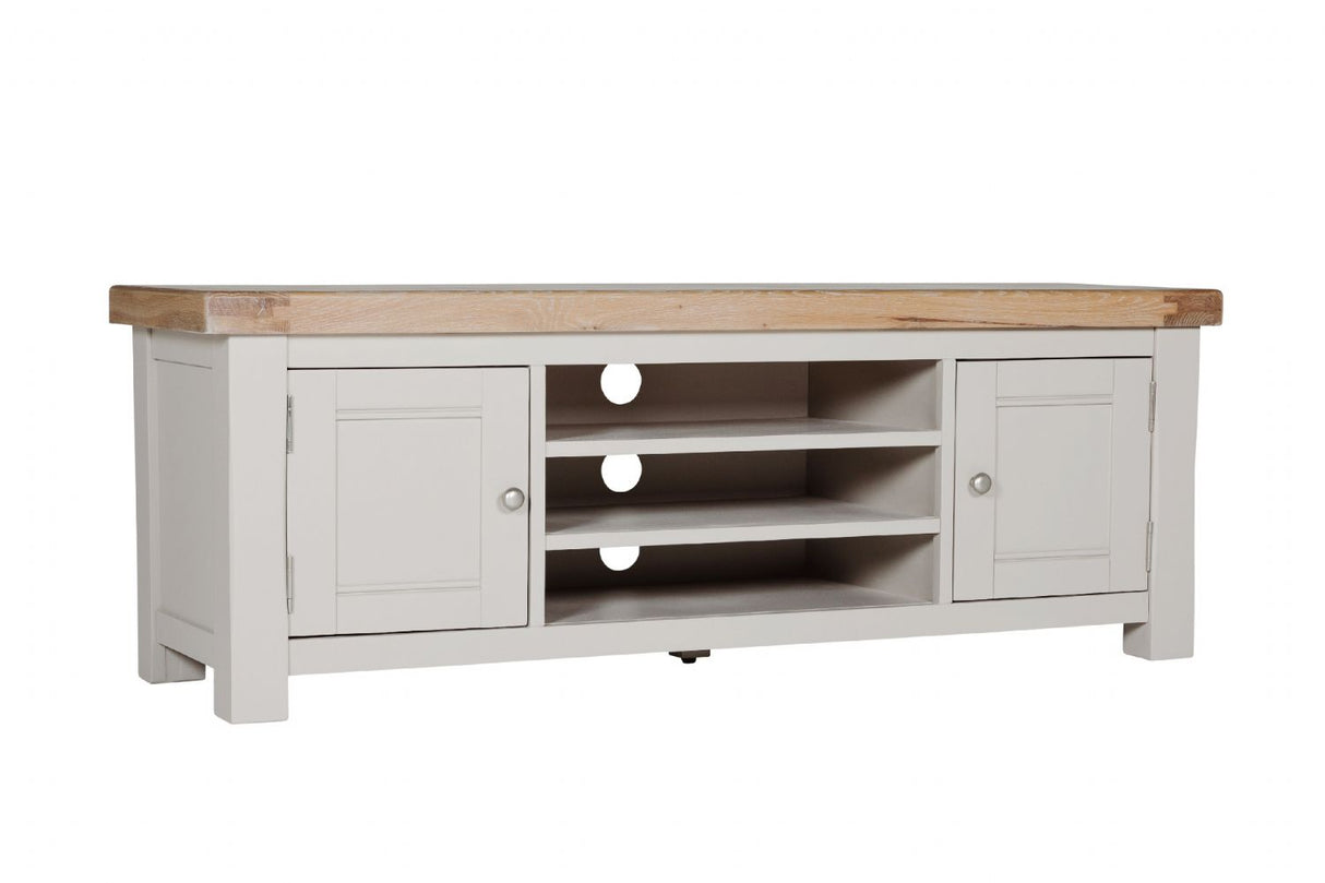 Taupe Wooden Large 2 Door Media TV Entertainment Unit