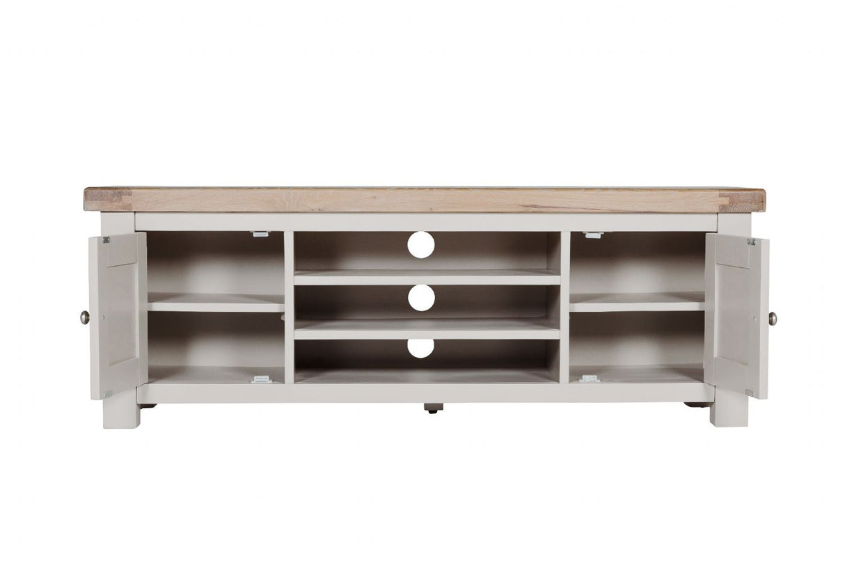 Taupe Wooden Large 2 Door Media TV Entertainment Unit