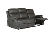 Dark Grey Fabric 3 Seater Manual Recliner Sofa