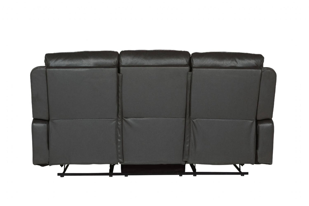 Dark Grey Fabric 3 Seater Manual Recliner Sofa