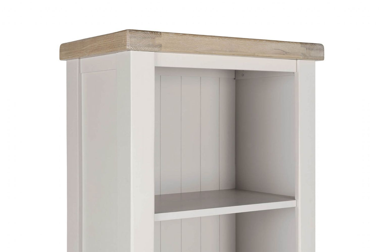 Taupe Wooden Tall Bookcase Oak Top with Cabinet Door