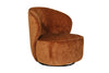 Rust Textured Fabric Swivel Accent Chair with Padded Seat