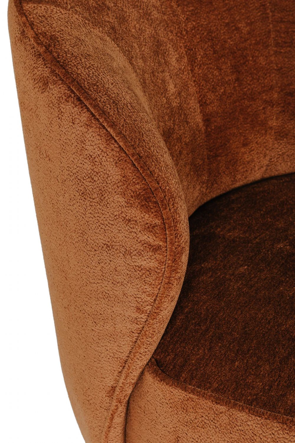 Rust Textured Fabric Swivel Accent Chair with Padded Seat