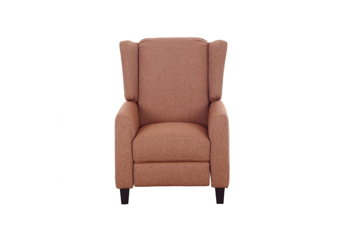 Rust Polyester Recliner Chair with Pushback Seat