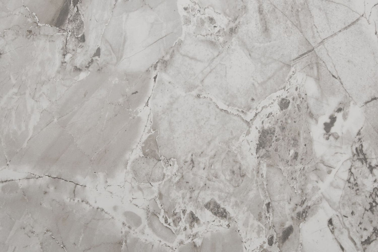 Grey Marble Effect Coffee Table with Smoked Wood Base