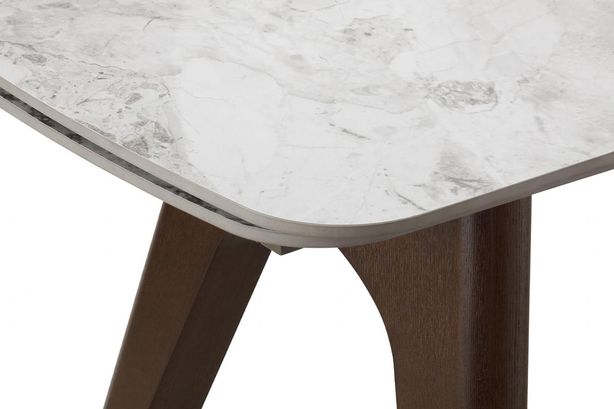 Grey Marble Effect Large Extending Dining Table 180 to 260cm