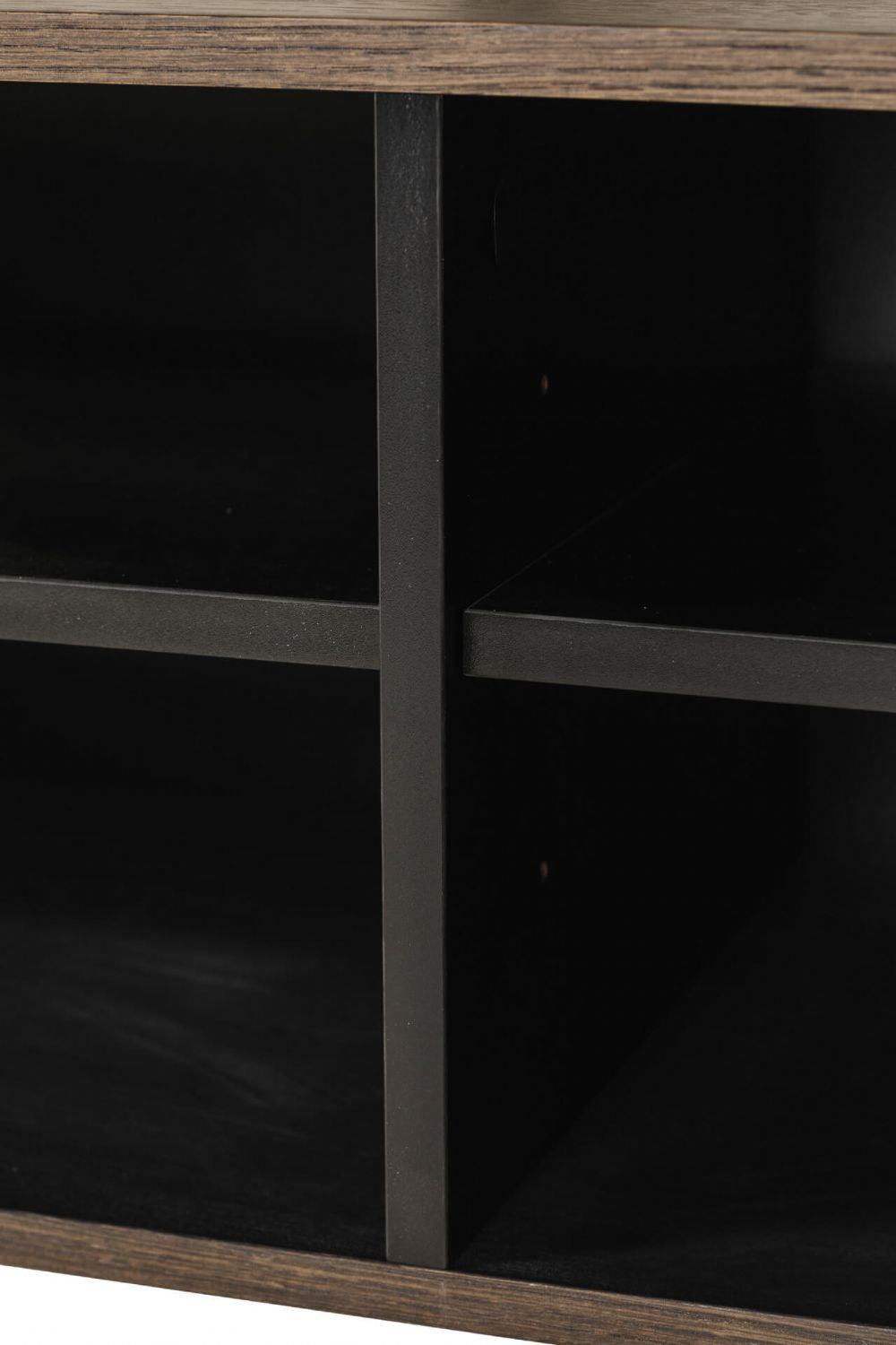 Brown Smoked Oak 2 Door TV Media Unit with Shelves