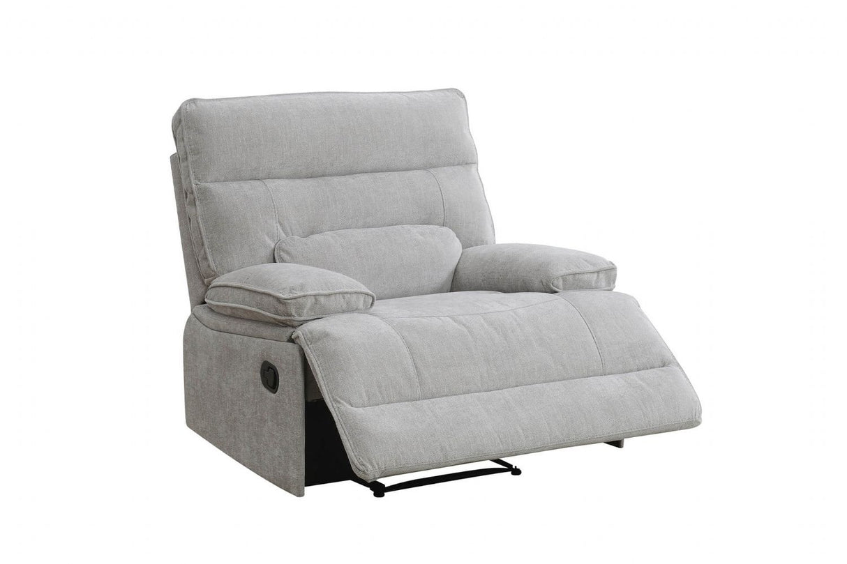 Grey Textured Fabric 1 Seater Manual Recliner Chair