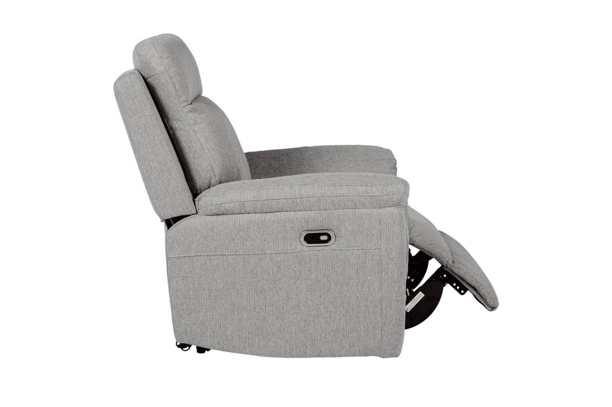 Grey Textured Fabric Electric Recliner Chair with USB Ports