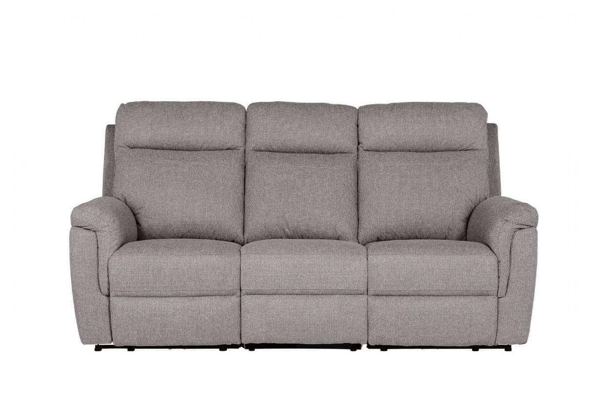 Grey Textured Fabric 3 Seater Electric Recliner Sofa
