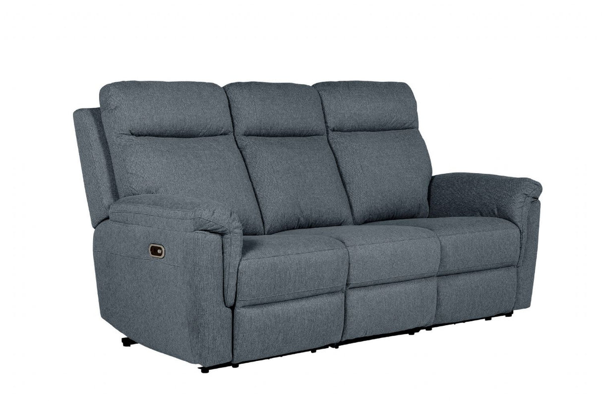 Azul Grey Textured Fabric 3 Seater Electric Recliner Sofa