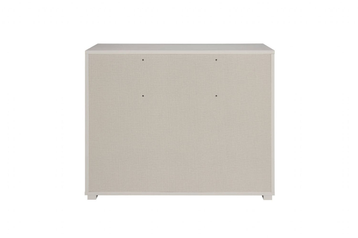 Grey Gloss Finish Wooden Chest of 3 Drawers