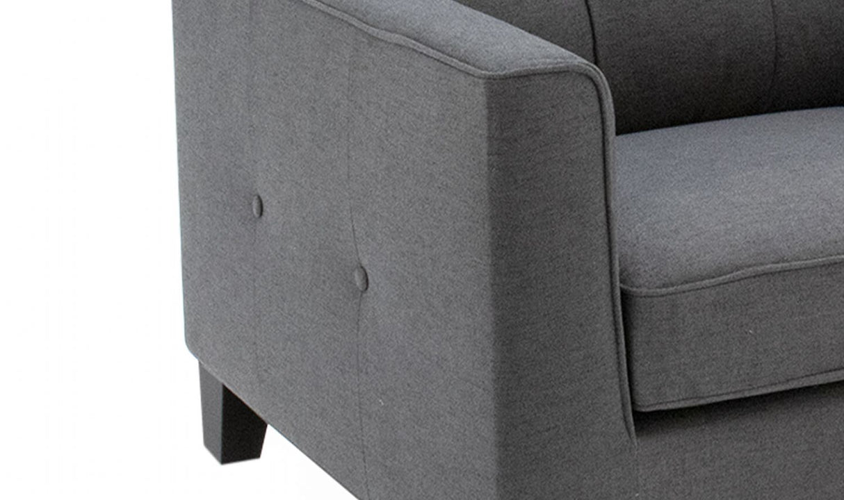 Charcoal Fabric Buttoned Upholstered 2 Seater Sofa