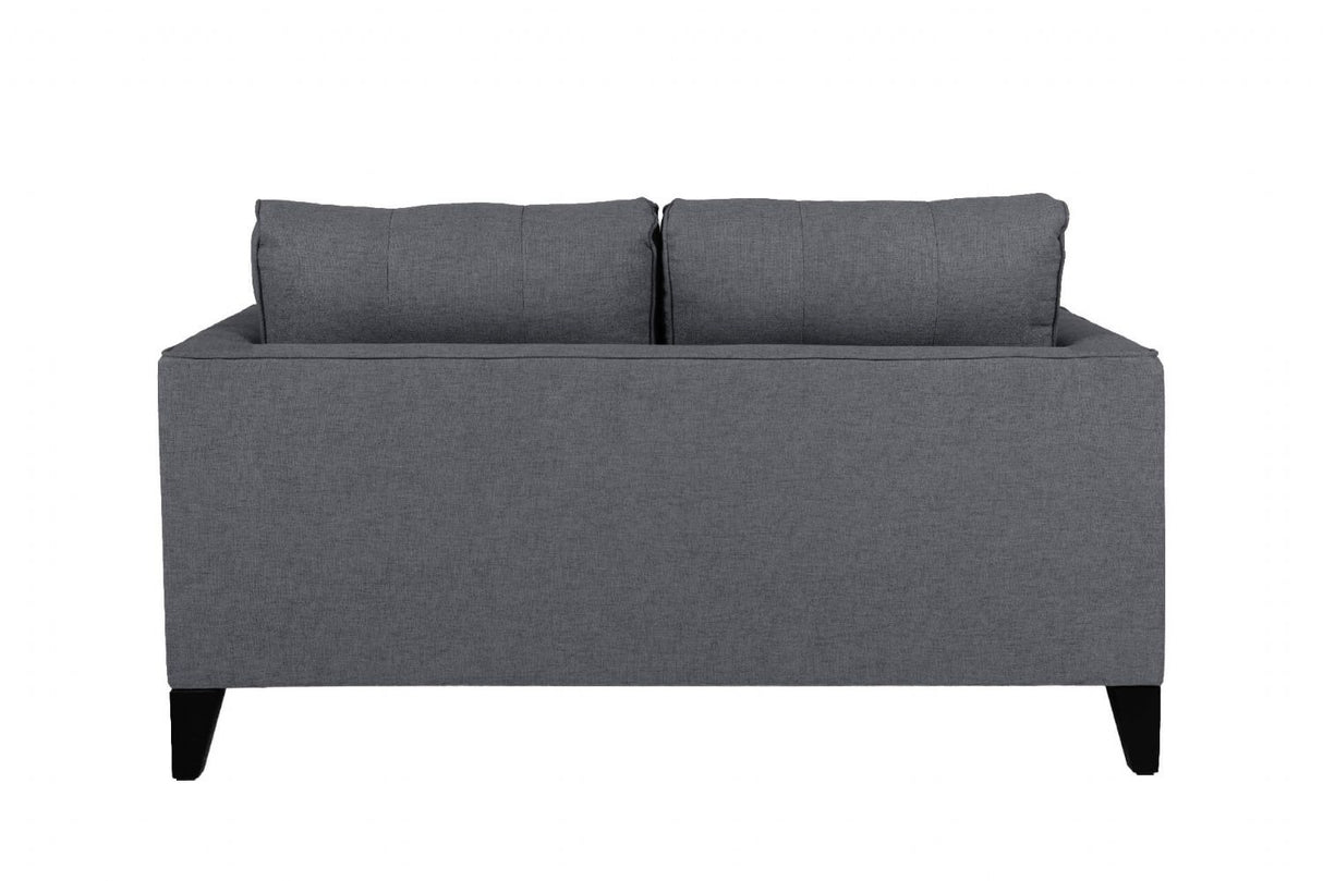Charcoal Fabric Buttoned Upholstered 2 Seater Sofa