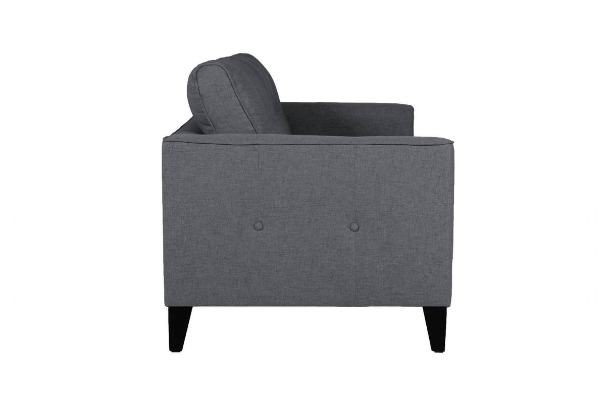 Charcoal Fabric Buttoned Upholstered 2 Seater Sofa
