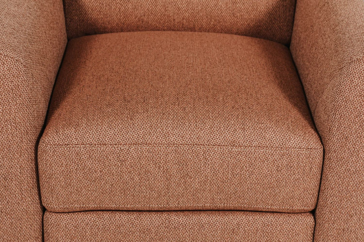 Rust Polyester Recliner Chair with Pushback Seat