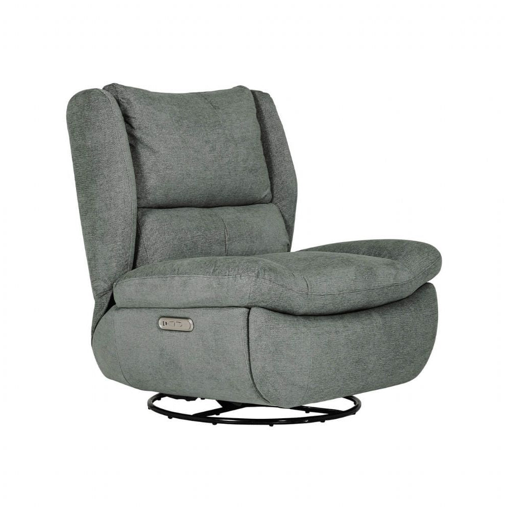 Sage Green Fabric Electric Reclining Swivel Glider Chair