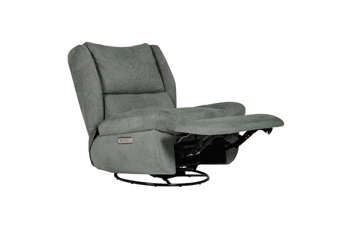 Sage Green Fabric Electric Reclining Swivel Glider Chair