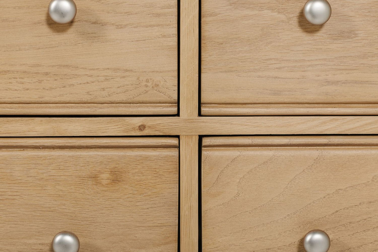Natural Oak Wide Dressing Chest of 6 Drawers