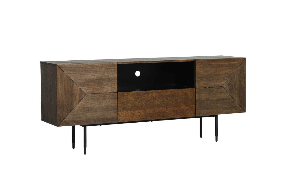Brown Smoked Oak Large Sideboard with 2 Doors 1 Drawer