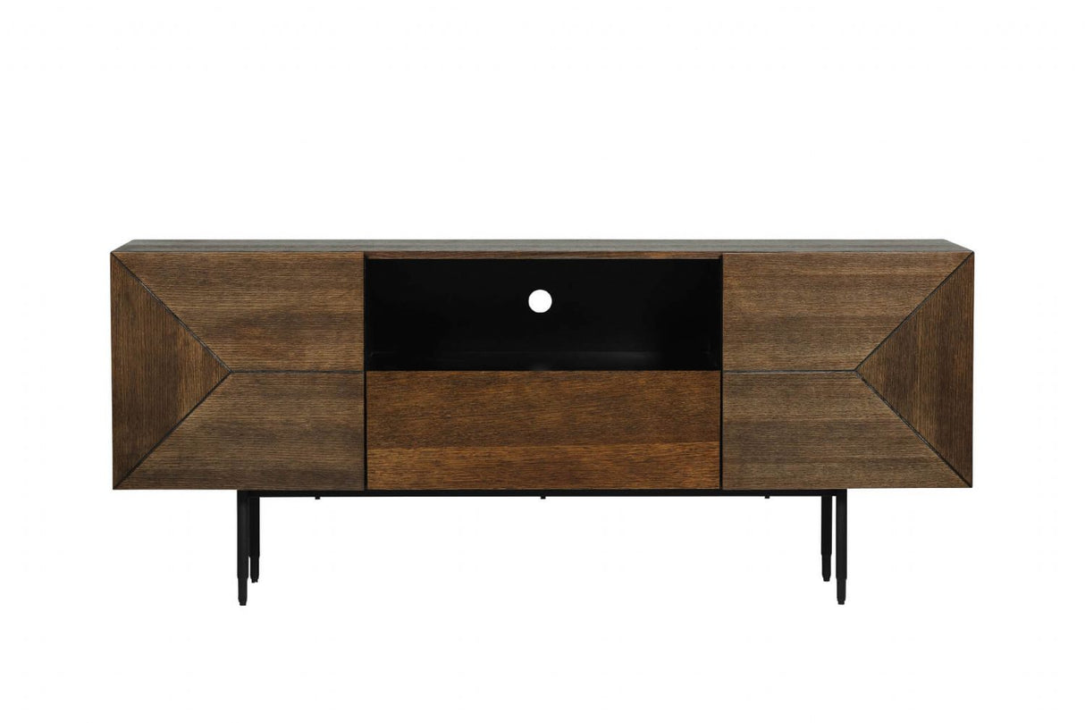 Brown Smoked Oak Large Sideboard with 2 Doors 1 Drawer