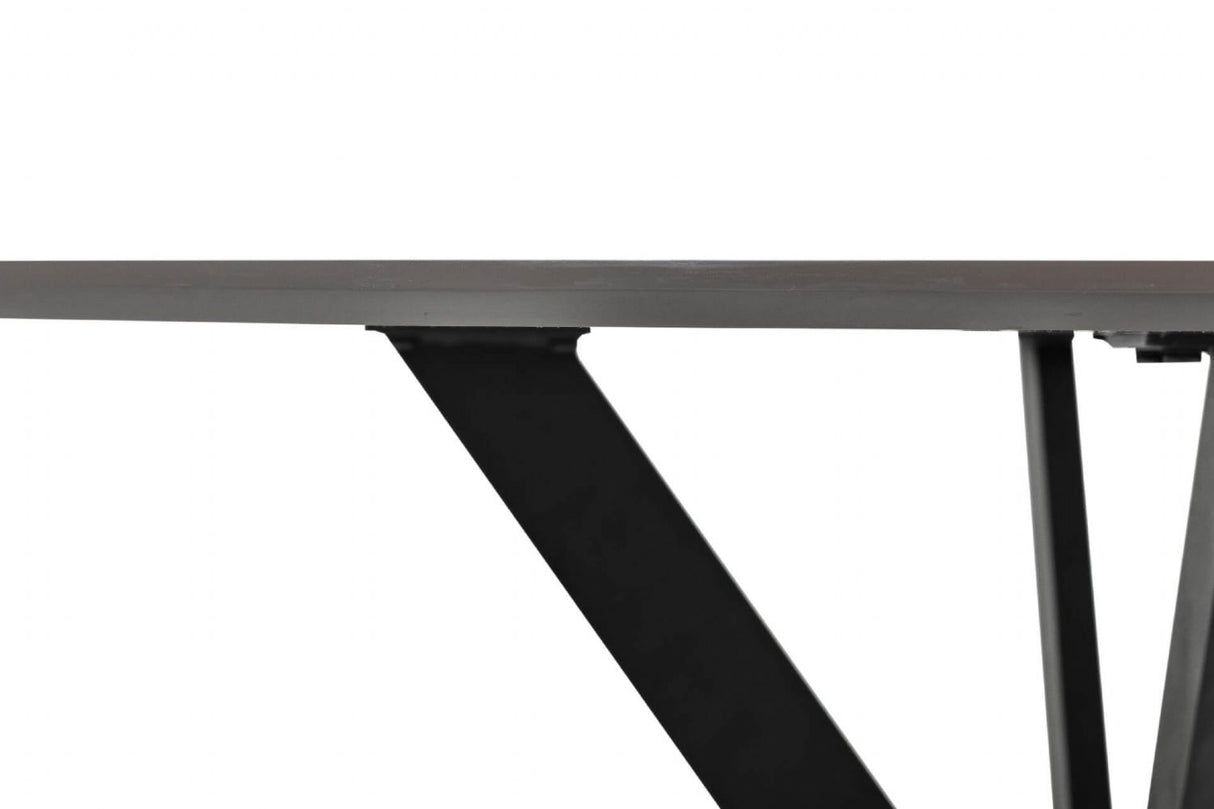 Smoke Melamine Top Round Crossleg Small Dining Table 110cm