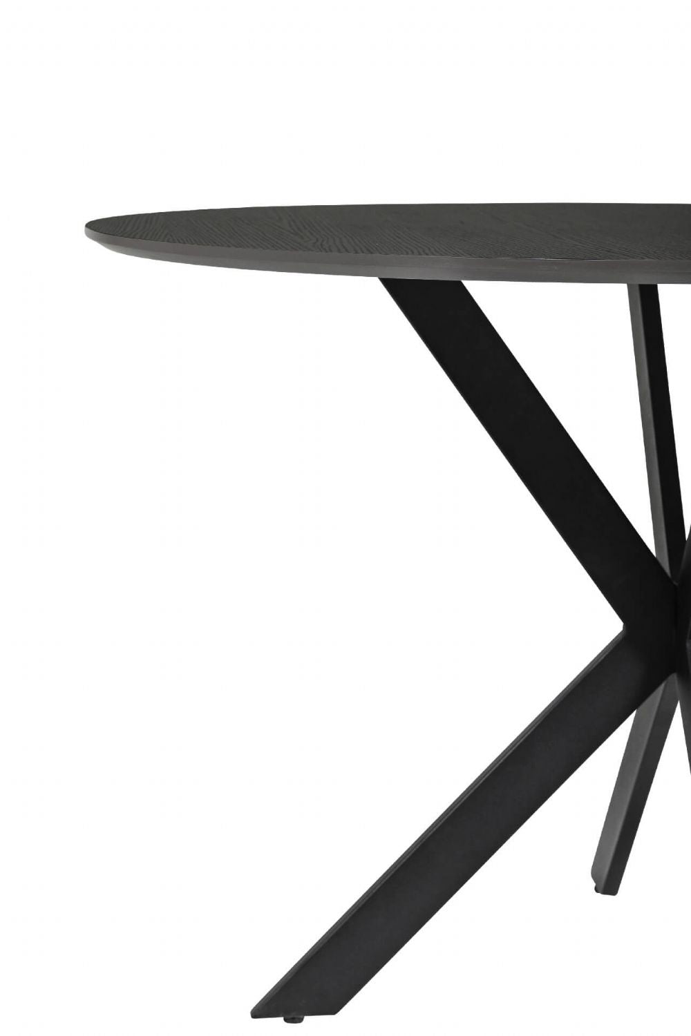 Smoke Melamine Top Round Crossleg Small Dining Table 110cm