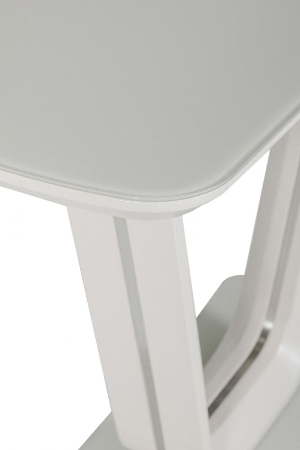 Putty Wooden Console Table Glass Top