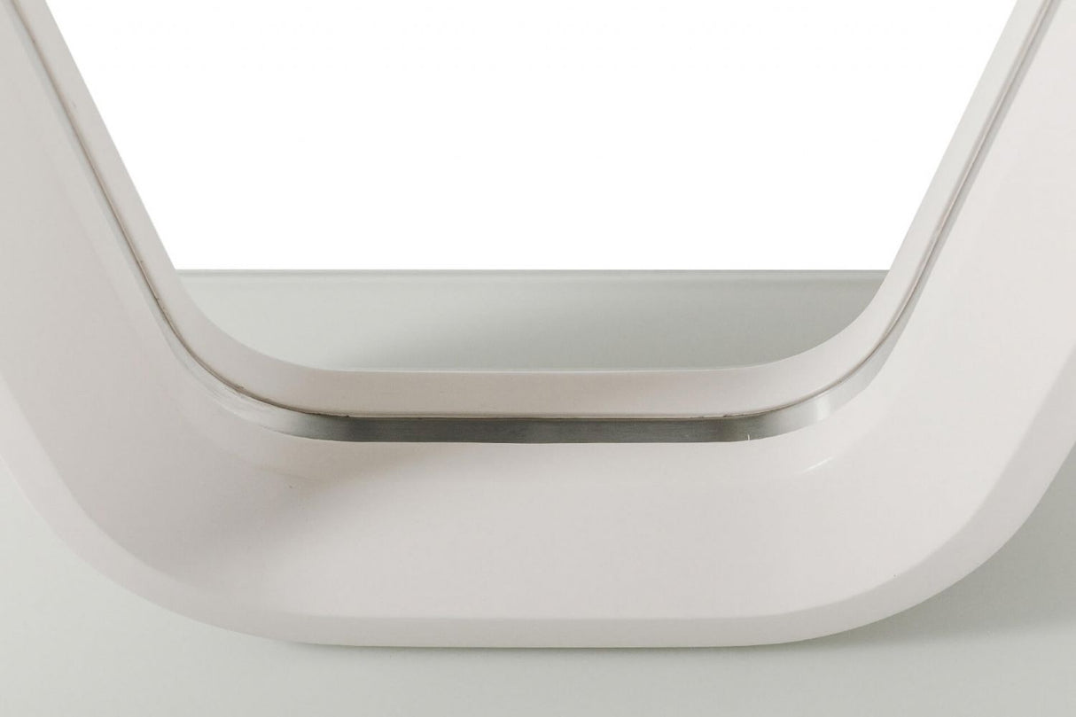 Putty Wooden Console Table Glass Top