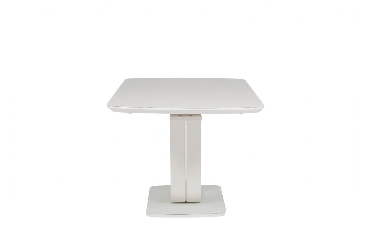 Putty Grey Extending Dining Table Glass Top 120 to 160cm