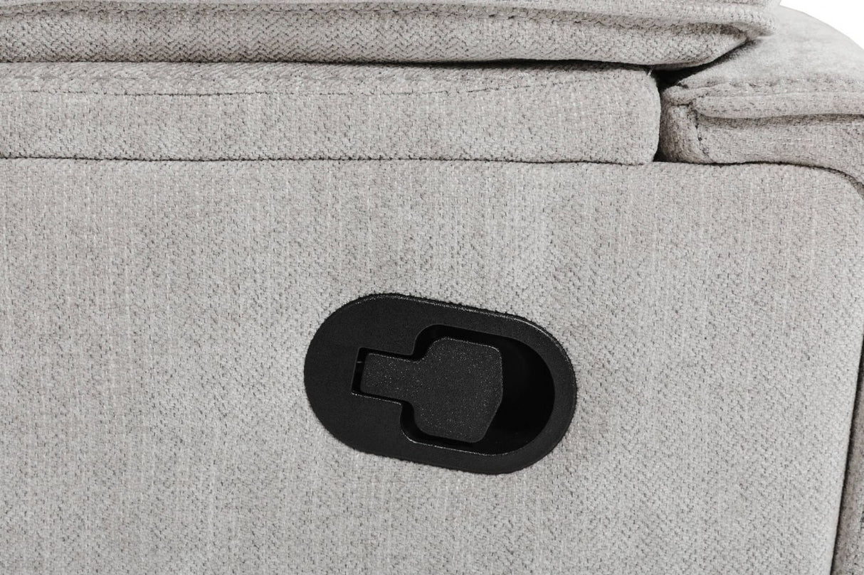 Grey Textured Fabric 1 Seater Manual Recliner Chair