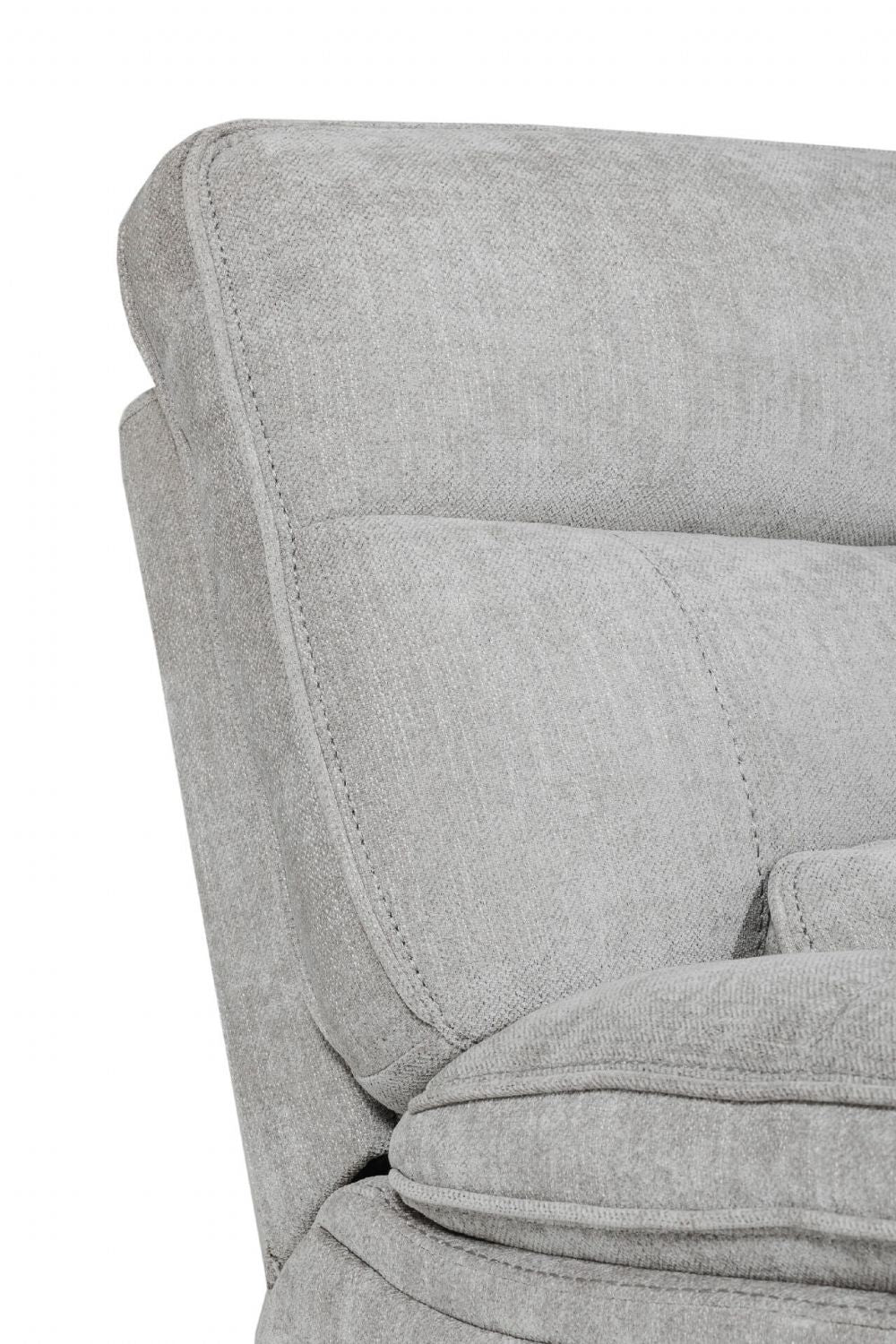 Grey Textured Fabric 1 Seater Manual Recliner Chair