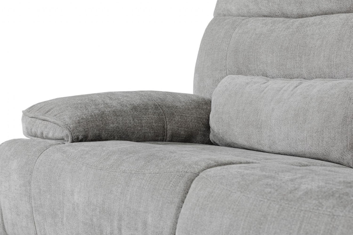 Grey Textured Fabric 2 Seater Manual Recliner Sofa