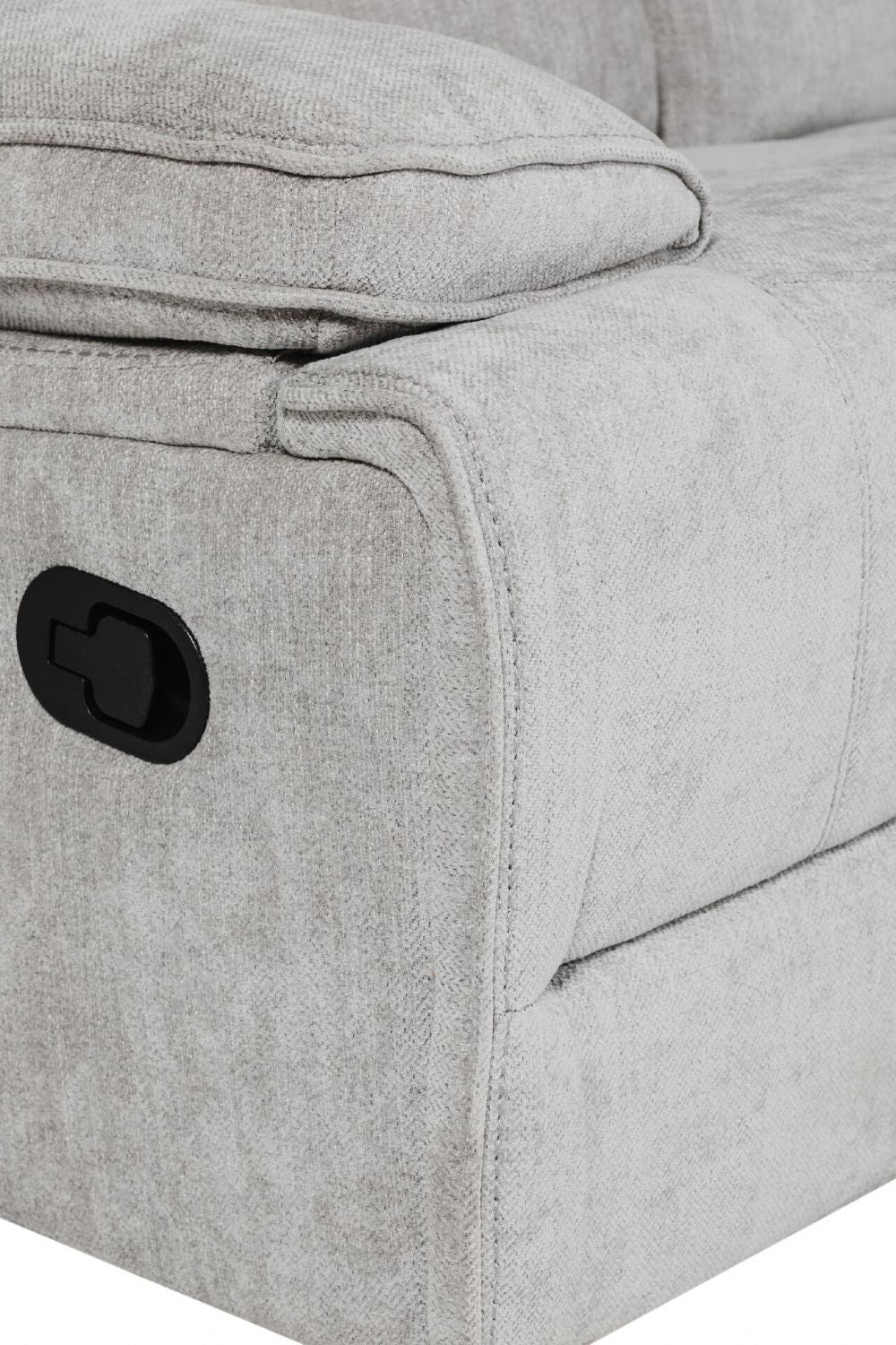 Grey Fabric Large Corner Manual Recliner Sofa