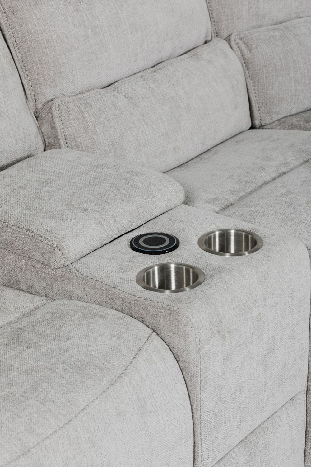 Grey Fabric Large Corner Manual Recliner Sofa