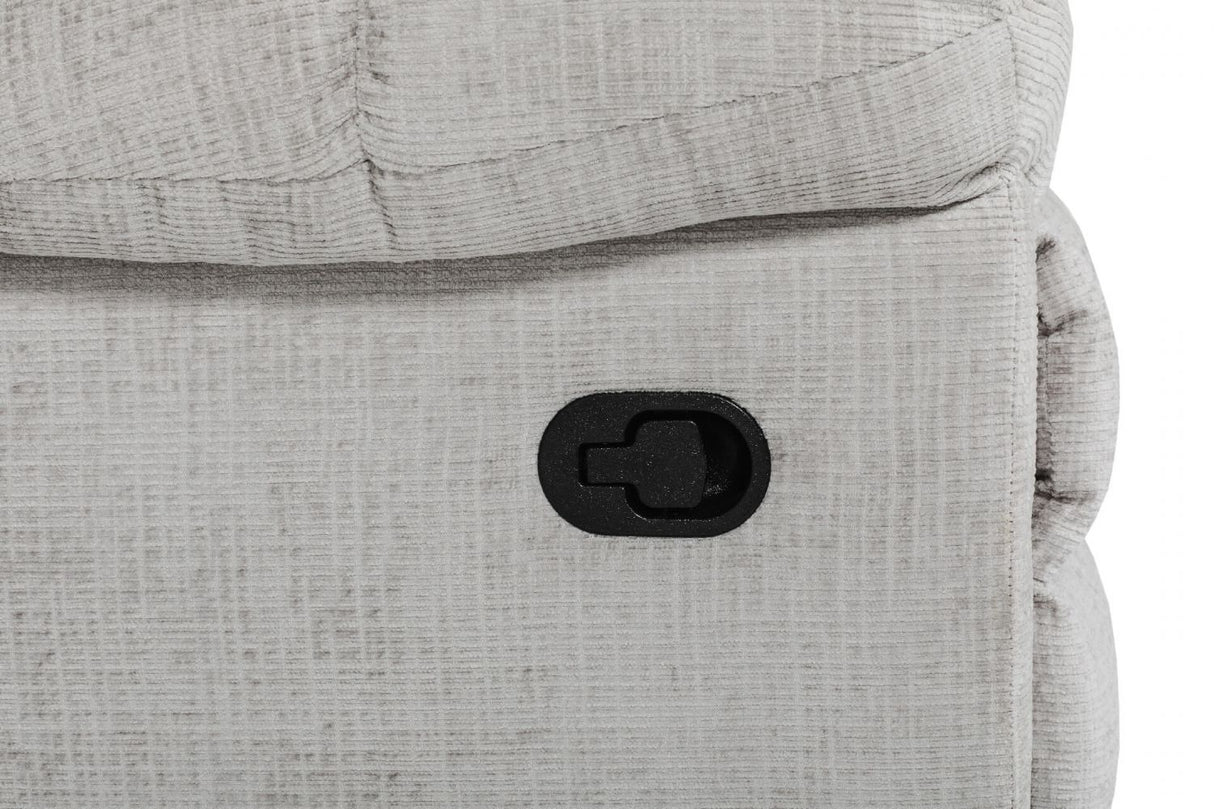 Grey Textured Fabric Manual Glider Swivel Recliner Chair