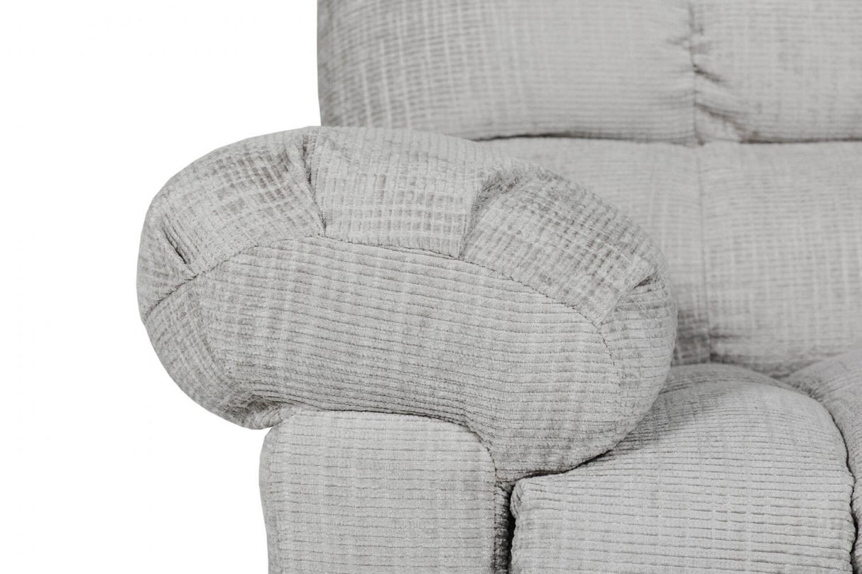 Grey Textured Fabric Manual Glider Swivel Recliner Chair