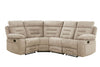 Latte Textured Fabric Electric Recliner Corner Group Sofa