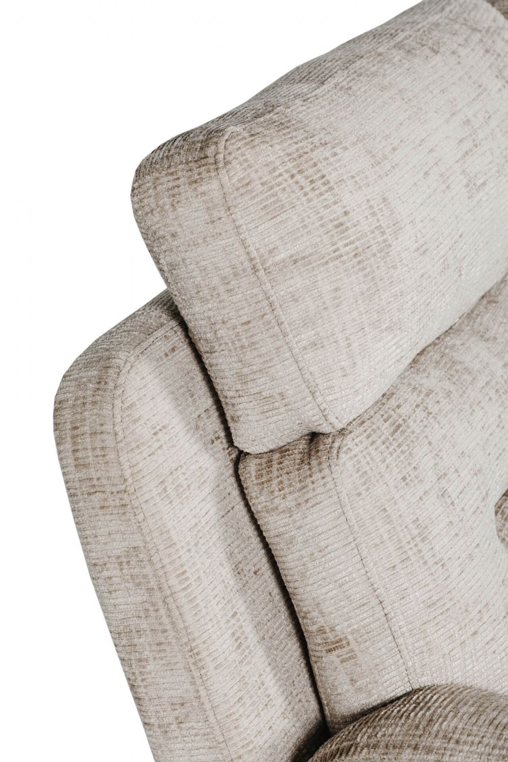 Latte Textured Fabric Electric Recliner Corner Group Sofa