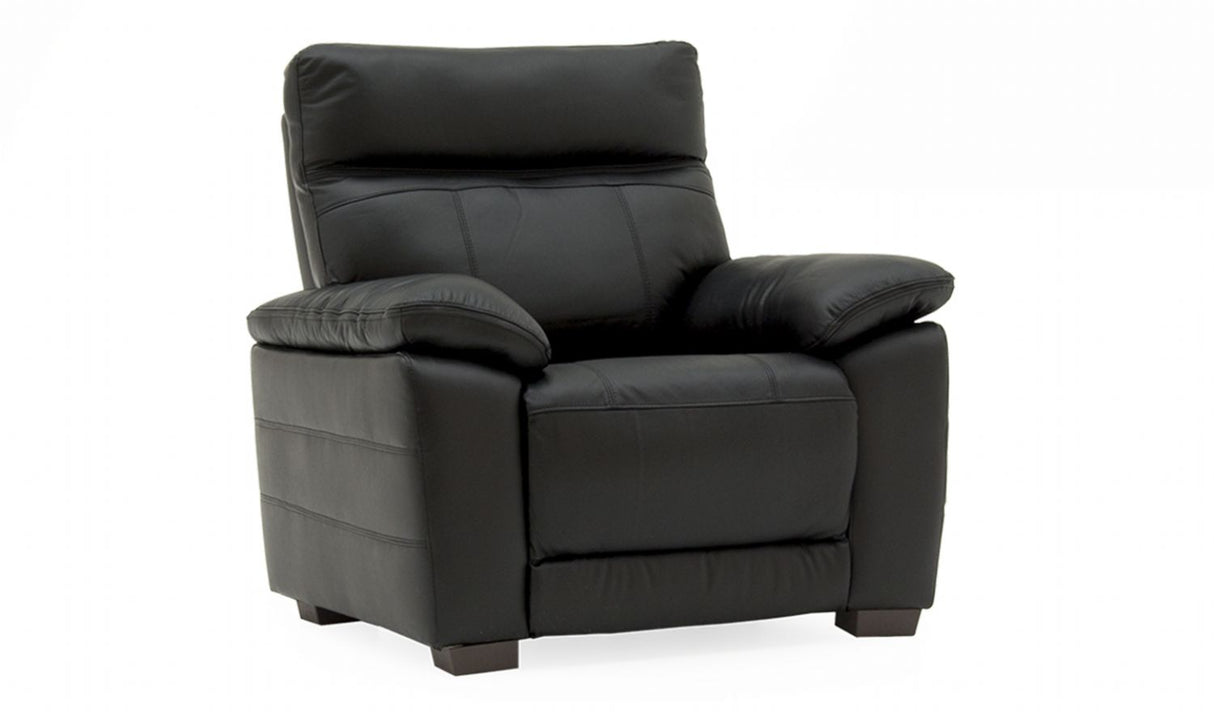 Black Leather Manual Recliner Chair