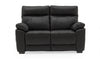 Black Leather Upholstered 2 Seater Sofa