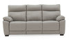 Light Grey Leather 3 Seater Large Sofa 200cm Wide