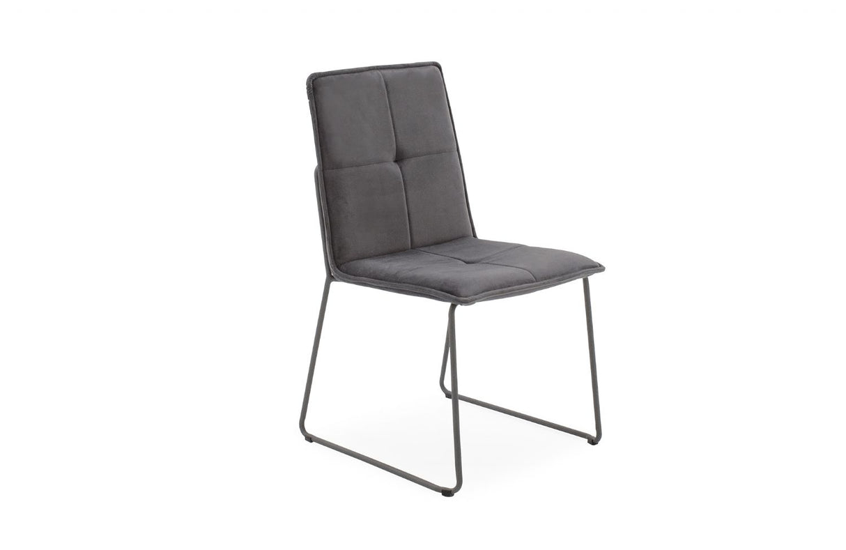 Grey Velvet Dining Chair Black Metal Frame