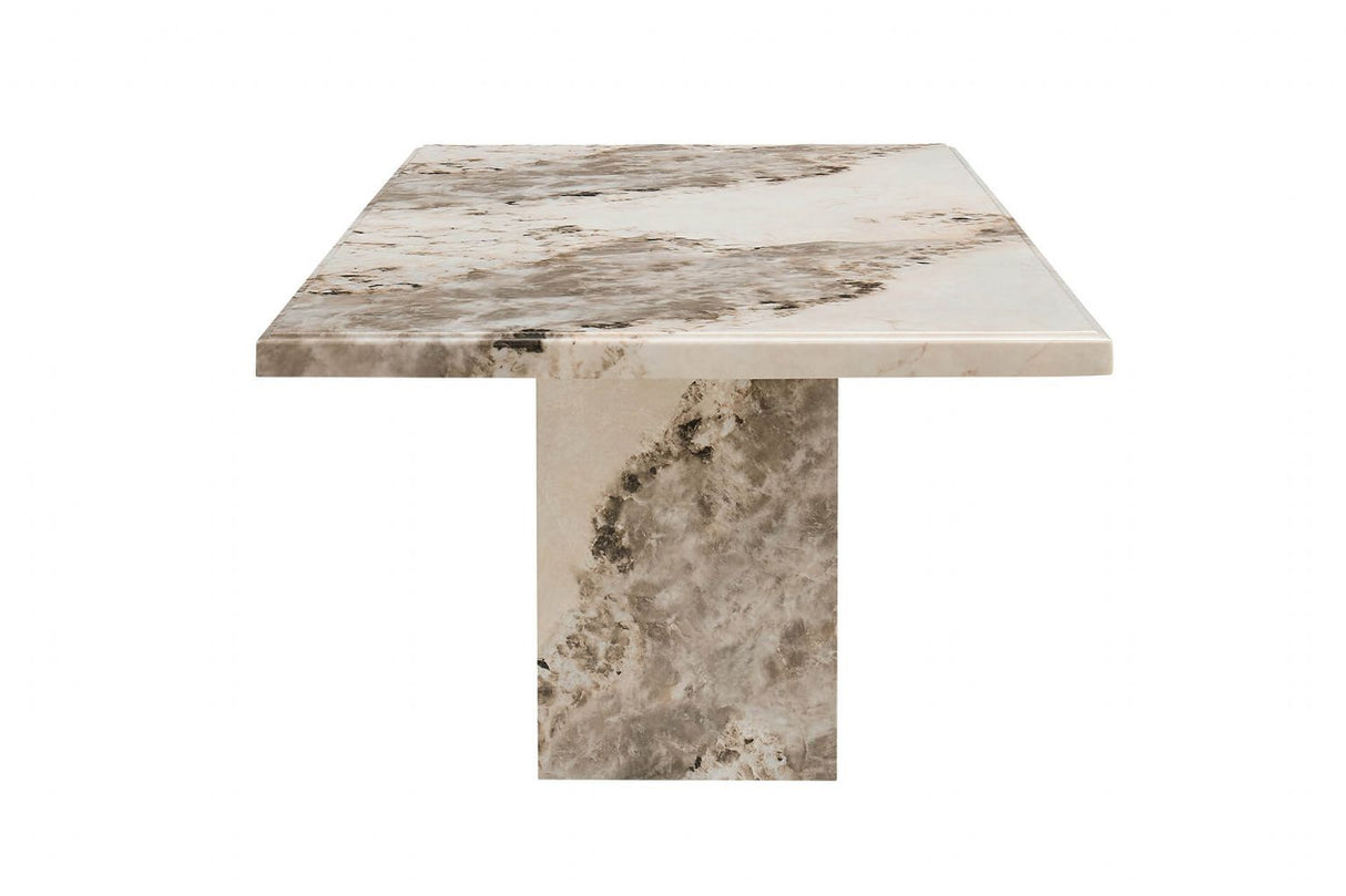 Mocha Gloss Marble 2m Large Rectangular Dining Table