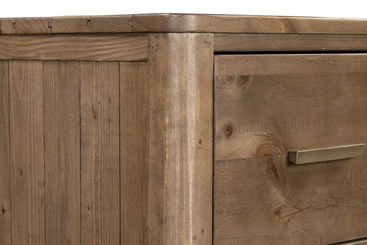 Rustic Wooden 3 Over 4 Drawer Dressing Chest